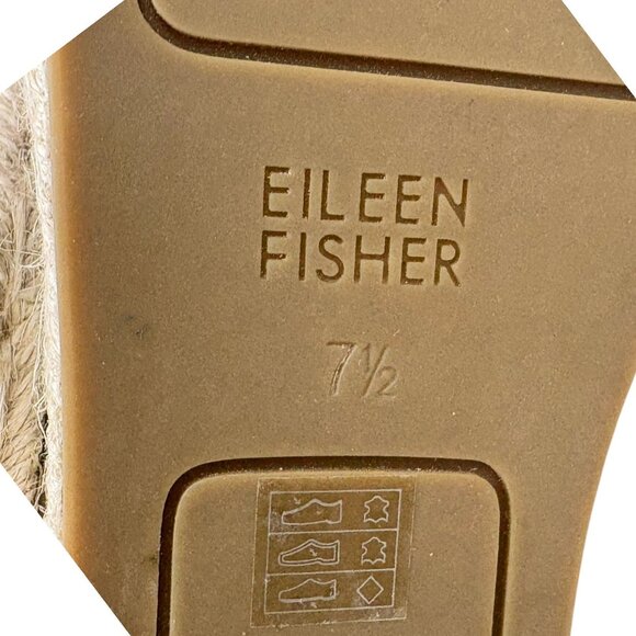EILEEN FISHER Tan Coy Leather Espadrille Skimmer Flats NWOB - Picture 4 of 10